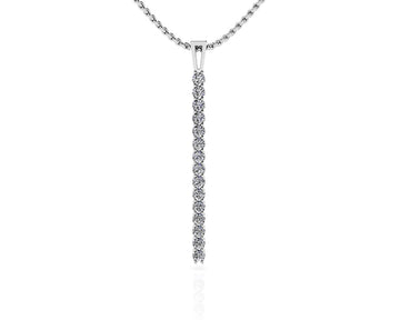 Diamond Drop Bar Pendant Diamond  with 0.30 ct.(finished) 1.8mm