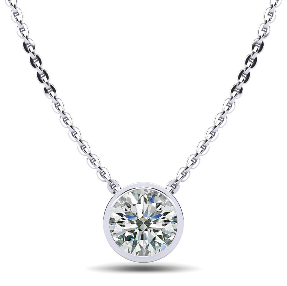 Solitaire Brilliant Round Diamond Pendant Lab-Grown Diamond  with 1.50 ct.(finished) 7.4mm