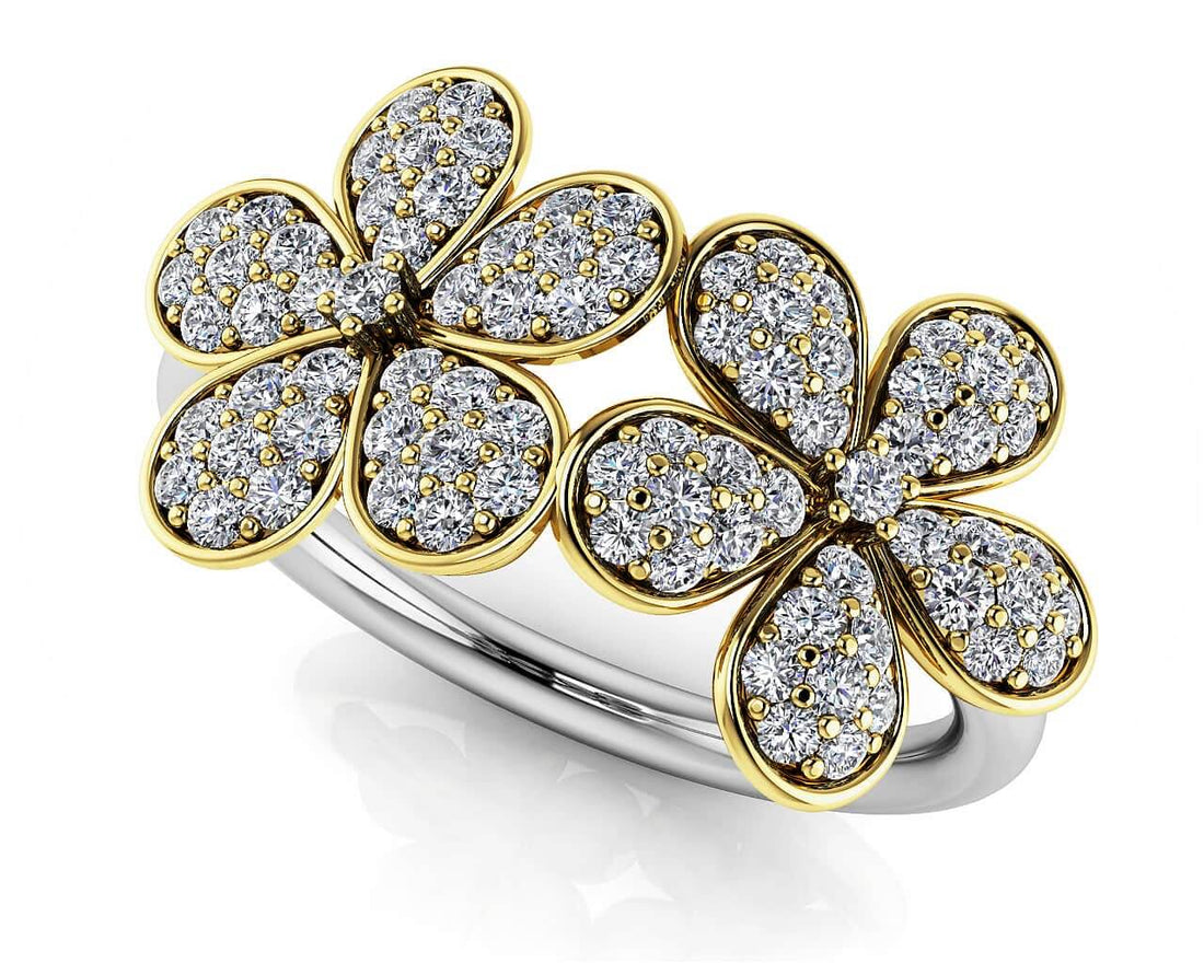 Brilliant Cut Joyful Flowers Diamond Ring Diamond  with 0.51 ct.(finished)