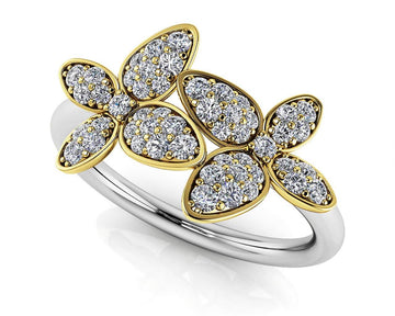 Sparkling Butterfly Diamond Ring Lab-Grown Diamond  with 0.35 ct.(finished)