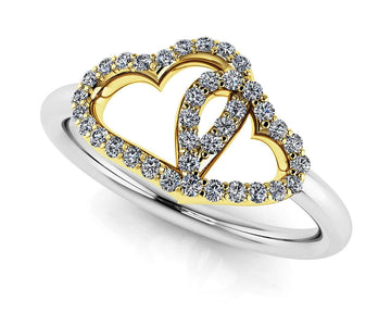 Lasting Hearts Diamond Ring Diamond  with 0.19 ct.(finished) 1mm