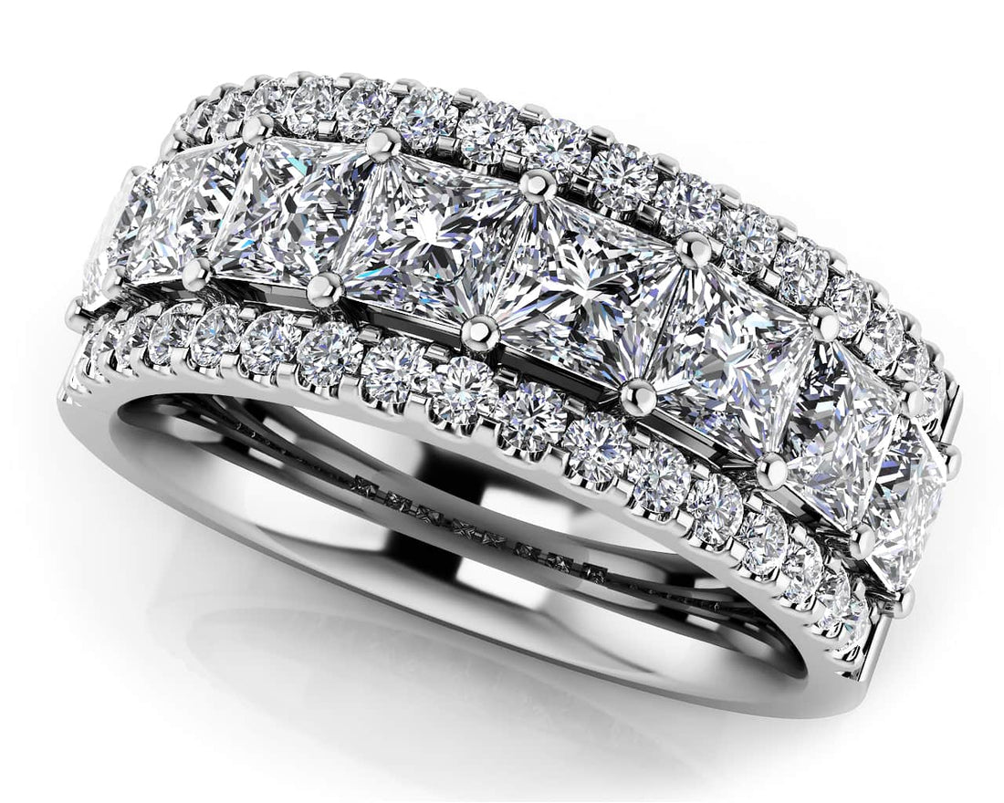 Luxurious Princess Cut Diamond Frame Ring Diamond  with 2.65 ct.(finished) 1.5mm, 3.5mm