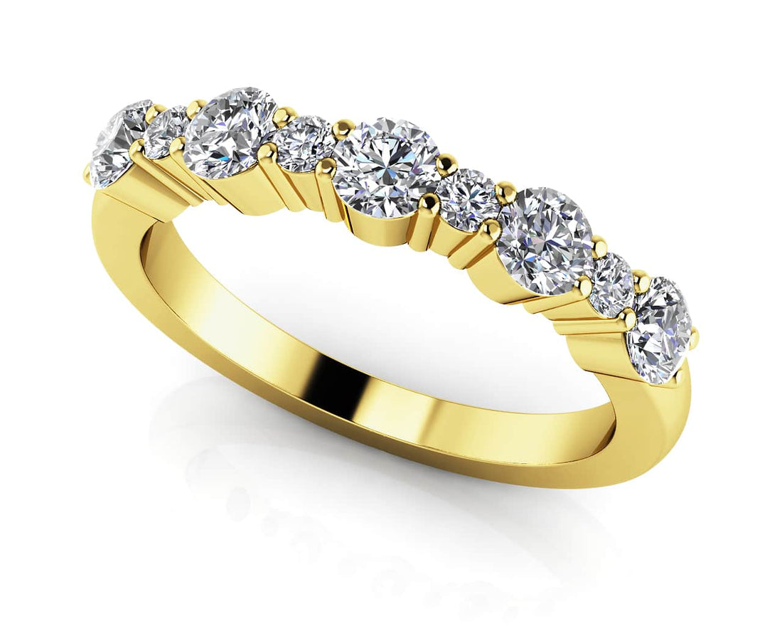 Alternating Diamond Anniversary Ring Diamond  with 0.61 ct.(finished) 1.7mm, 3mm