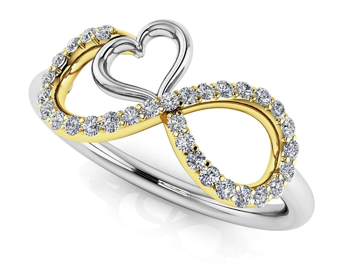 Infinite Loving Expression Ring In Diamond  with 0.21 ct.(finished) 1mm, 1.1mm, 1.2mm