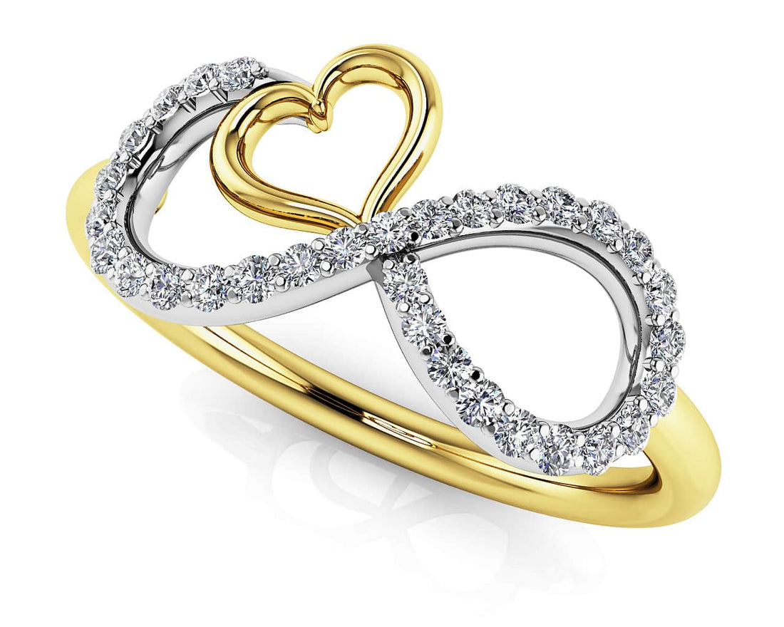 Infinite Loving Expression Ring In Diamond  with 0.21 ct.(finished) 1mm, 1.1mm, 1.2mm