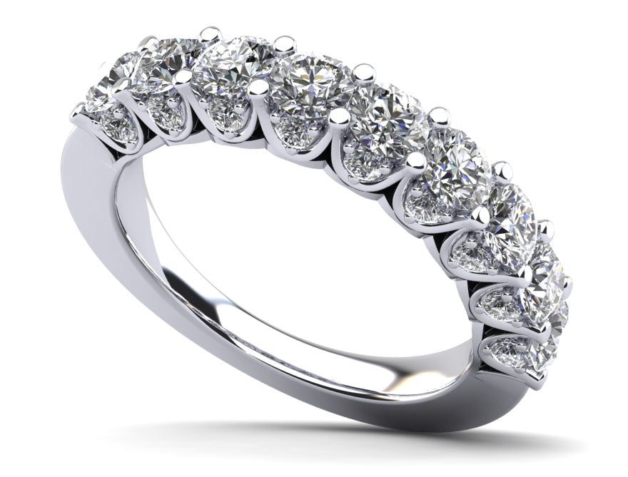 Sunbeam Diamond Anniversary Ring Lab-Grown Diamond  with 0.88 ct.(finished) 1.3mm, 2.5mm