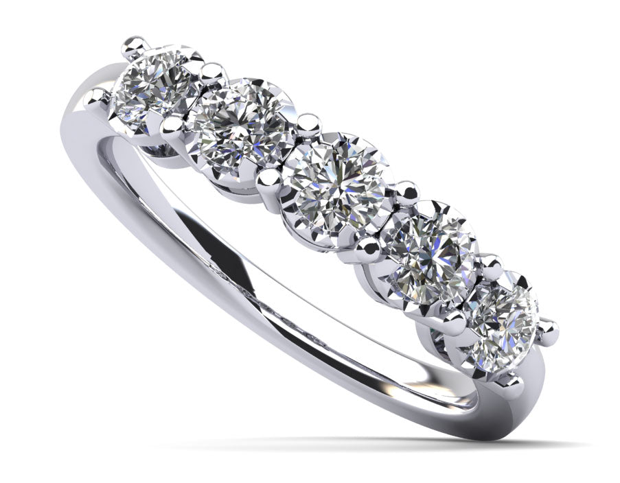 Diamond Crown Anniversary Ring Diamond  with 0.62 ct.(finished) 3.2mm