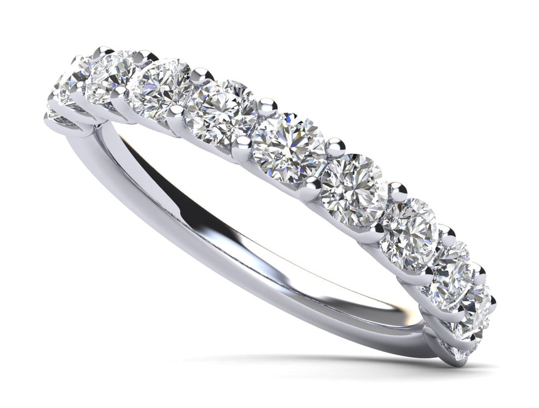 Sparkle Brilliant Round Diamond Anniversary Ring Diamond  with 0.53 ct.(finished) 2.25mm