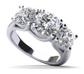 Three Stone Swirl Diamond Engagement Ring Diamond  with 0.95 ct. (0.50 ct. center diamond)