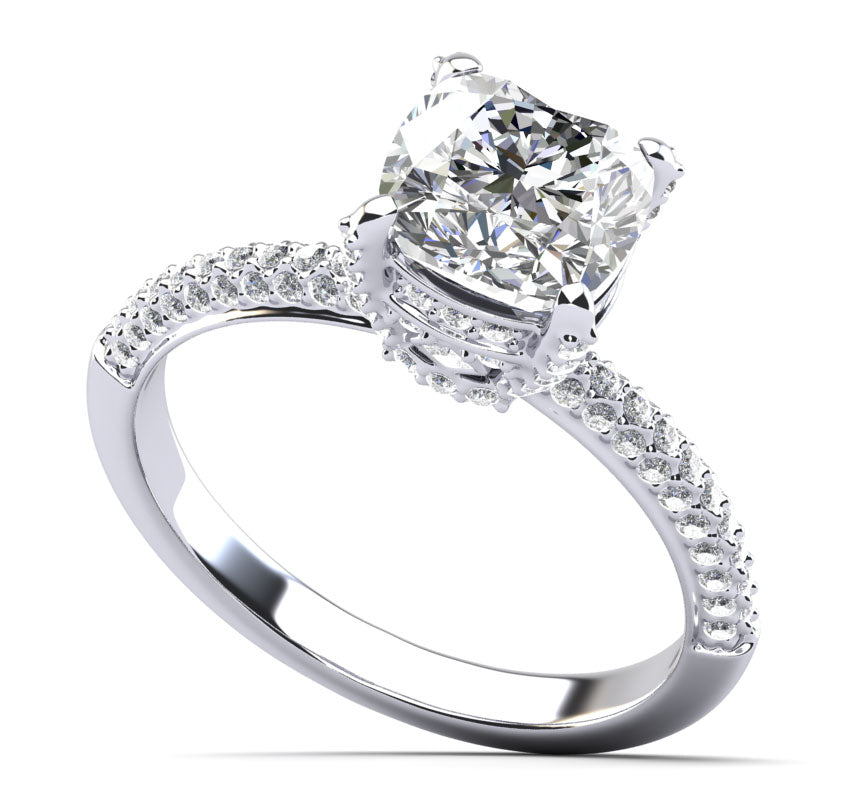 Luxury Diamond Engagement Ring Lab-Grown Diamond  with 0.90 ct. (0.50 ct. center diamond)