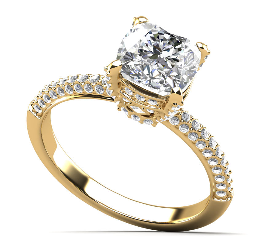 Luxury Diamond Engagement Ring Lab-Grown Diamond  with 0.90 ct. (0.50 ct. center diamond)