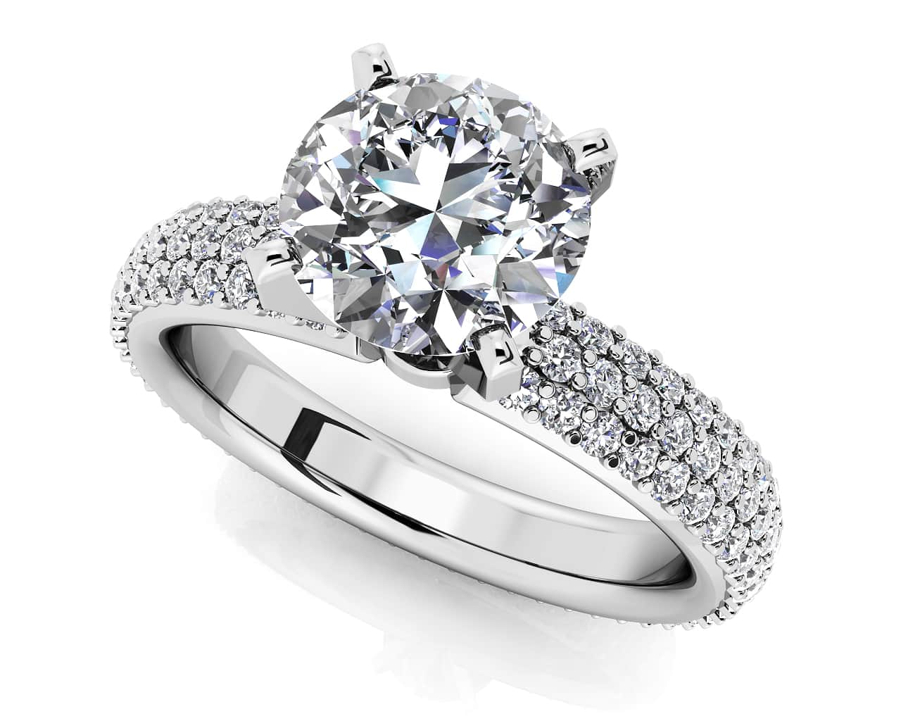 Eternally Yours Four Prong Engagement Ring Lab-Grown Diamond  with 1.54 ct. (0.50 ct. center diamond)