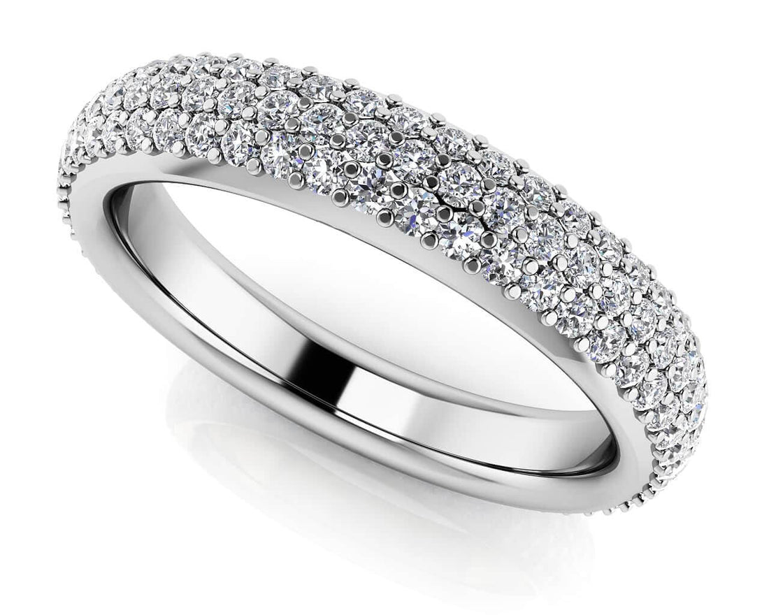 Triple Row Pave Diamond Eternity Band Lab-Grown Diamond  with 1.80 ct.(finished) 1.5mm