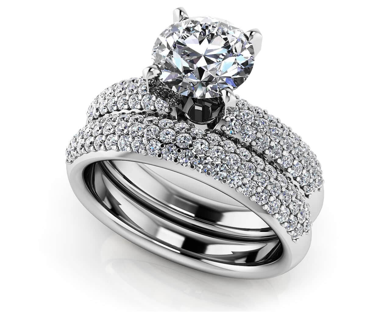 Ever After Four Prong Diamond Bridal Set Lab-Grown Diamond  with 2.18 ct. (1.25 ct. center diamond)