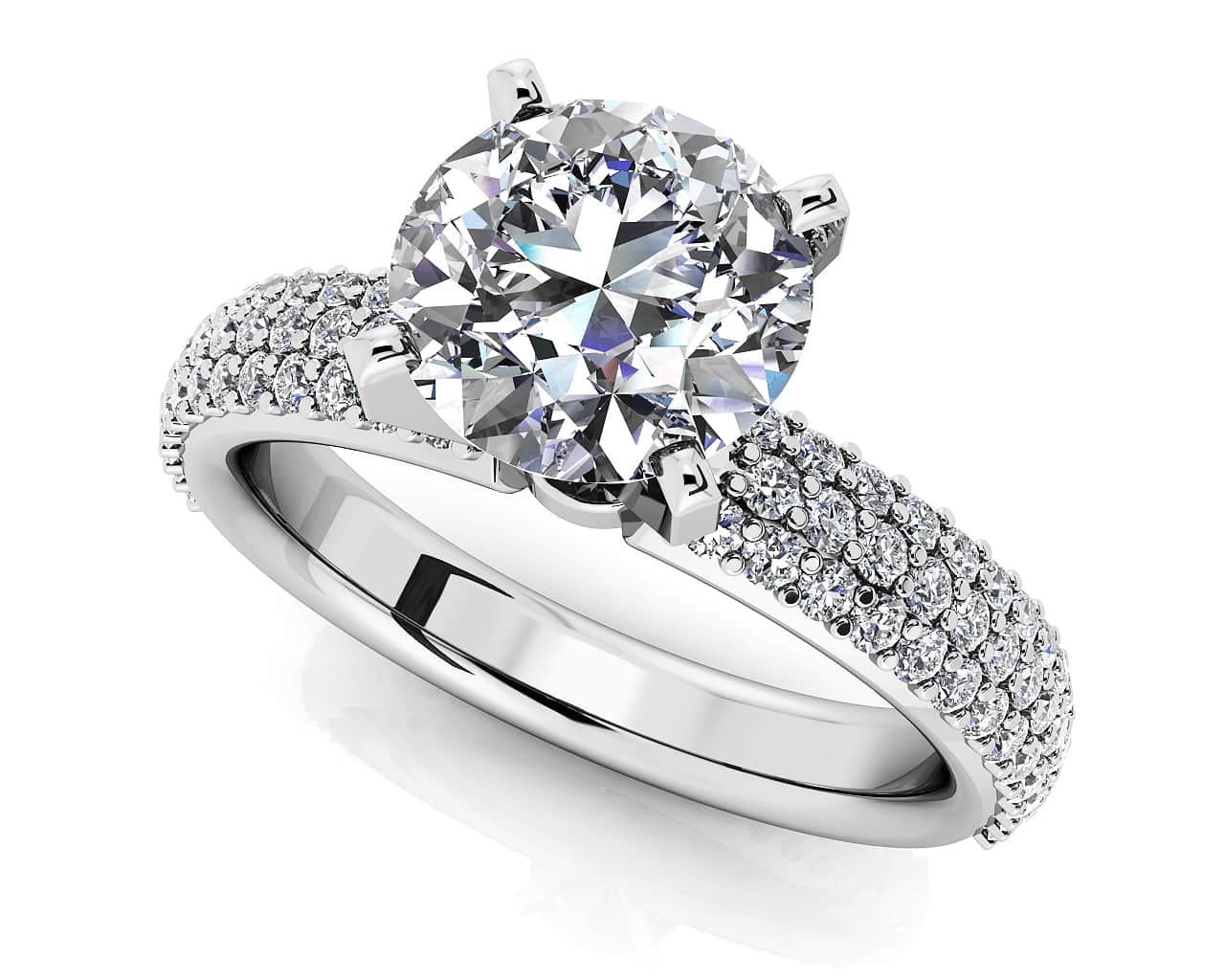 Ever After Four Prong Diamond Engagement Ring Lab-Grown Diamond  with 0.92 ct. (0.50 ct. center diamond)