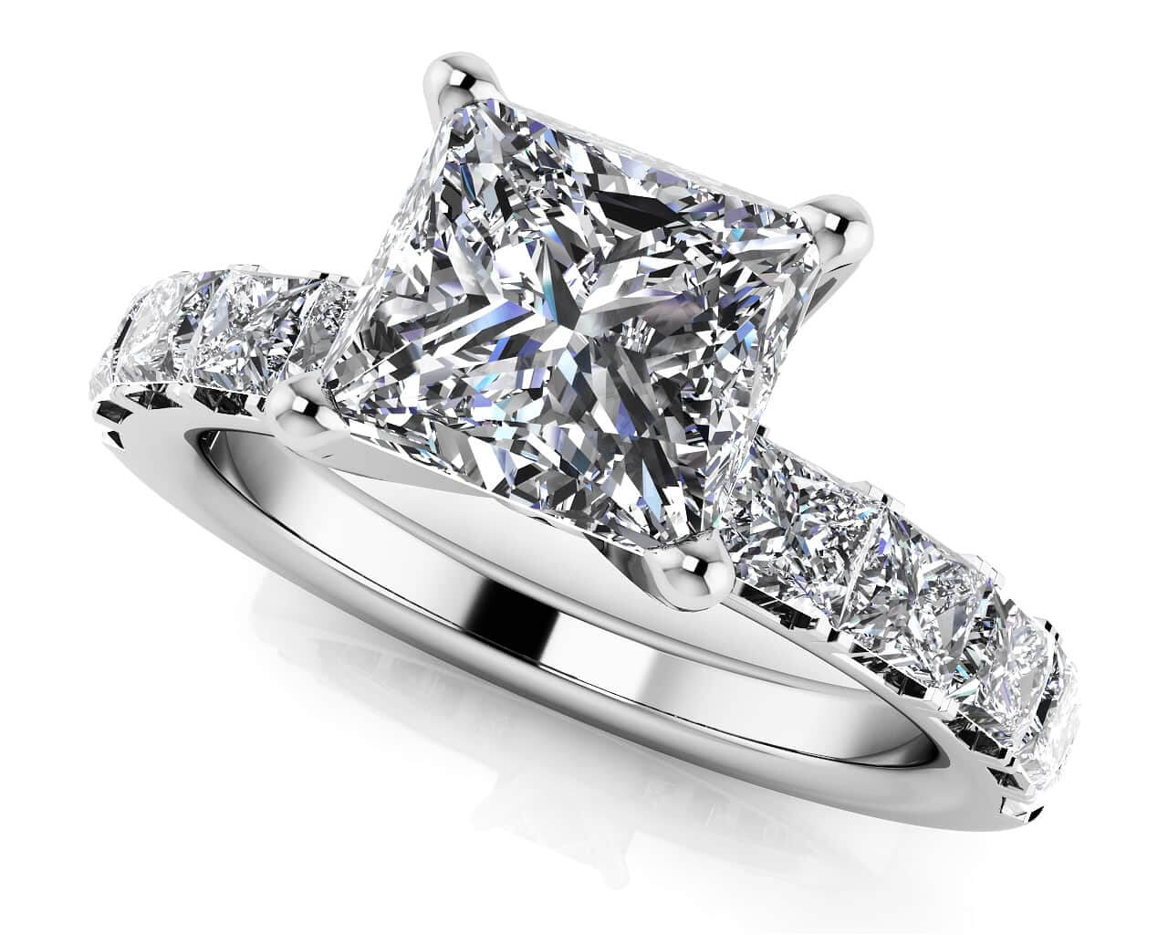 Princess Allure Engagement Ring Diamond  with 3.00 ct. (2.00 ct. center diamond)