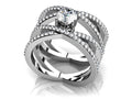 Quad Strand Diamond Wedding Anniversary Ring Diamond  with 1.19 ct.(finished) 1.1mm, 5mm