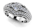 Diamond Cluster Three Row Anniversary Ring Diamond  with 1.10 ct.(finished)