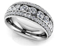 Three Row Channel And Prong Set Ring Diamond  with 1.30 ct.(finished) 1.3mm, 2.75mm