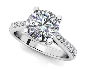 Timeless Round Engagement Ring With Side Diamonds Diamond  with 1.29 ct. (1.00 ct. center diamond)