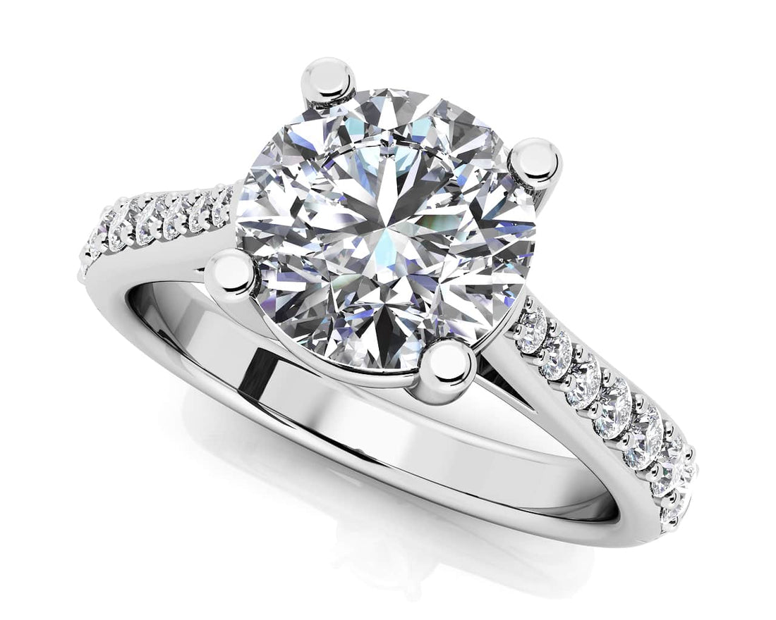 Timeless Round Engagement Ring With Side Diamonds Lab-Grown Diamond  with 1.59 ct. (1.25 ct. center diamond)