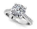 Timeless Round Engagement Ring With Side Diamonds Diamond  with 0.49 ct. (0.25 ct. center diamond)