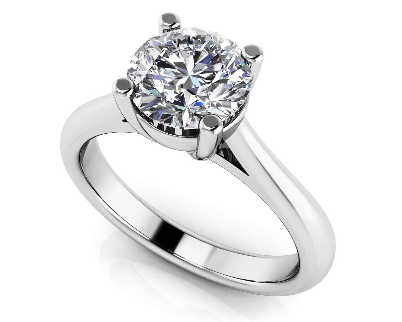 Classic Four Prong Round Cut Solitaire Ring Diamond  with 1.00 ct. (1.00 ct. center diamond)