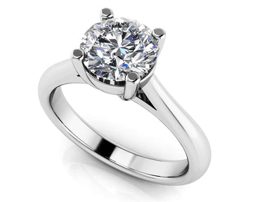 Classic Four Prong Round Cut Solitaire Ring Lab-Grown Diamond  with 1.00 ct. (1.00 ct. center diamond)