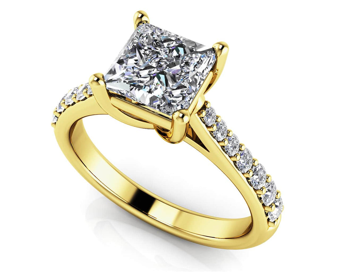 Timeless Princess Cut Engagement Ring Lab-Grown Diamond  with 1.03 ct. (0.75 ct. center diamond)