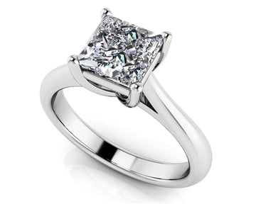 Princess Cut Solitaire Diamond Engagement Ring Lab-Grown Diamond  with 1.50 ct.(finished) 6.5mm