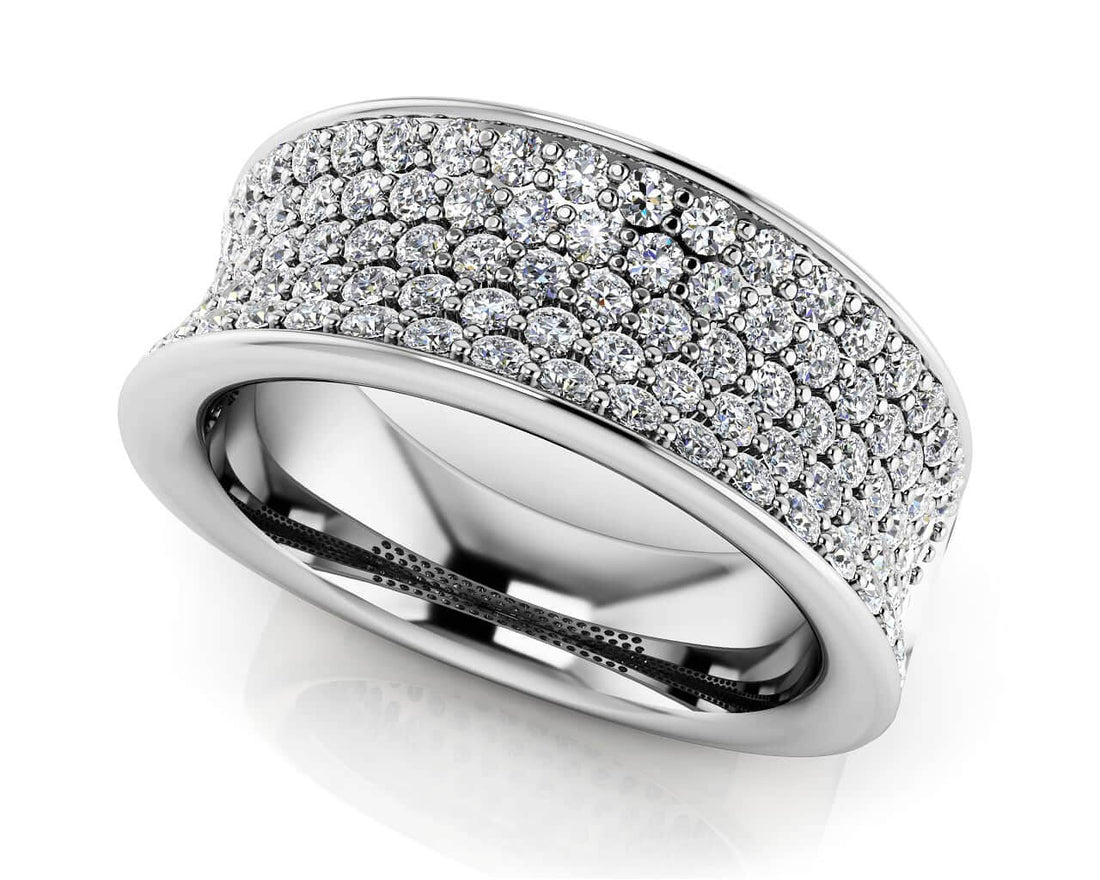 Exquisite Pave Anniversary Ring Lab-Grown Diamond  with 1.09 ct.(finished) 1.3mm