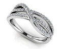 Dazzling Three Row Anniversary Ring Diamond  with 0.46 ct.(finished) 1.1mm