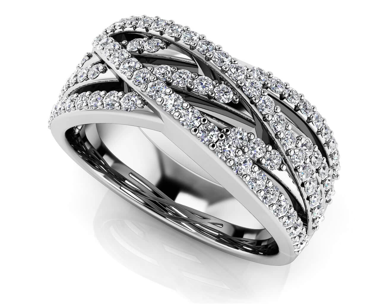 Captivating Woven Band Anniversary Ring Diamond  with 0.65 ct.(finished) 1.1mm