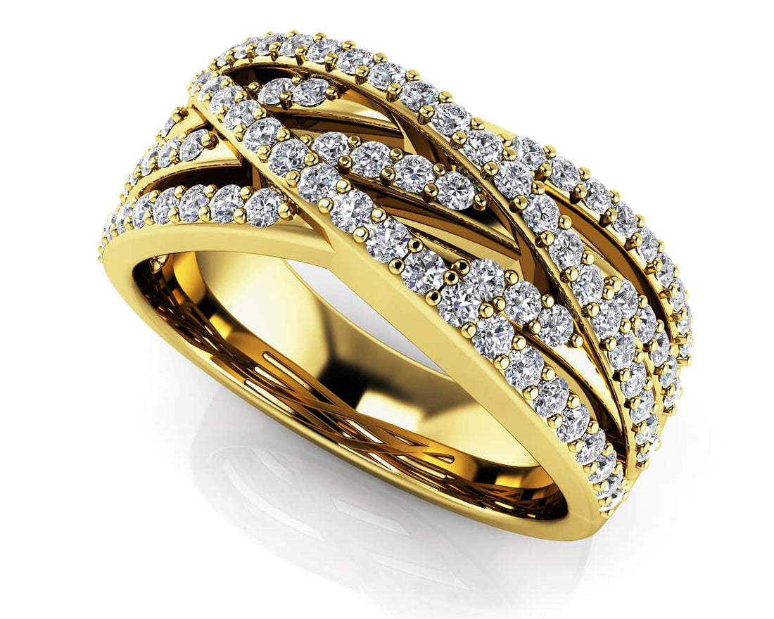 Captivating Woven Band Anniversary Ring Diamond  with 0.65 ct.(finished) 1.1mm