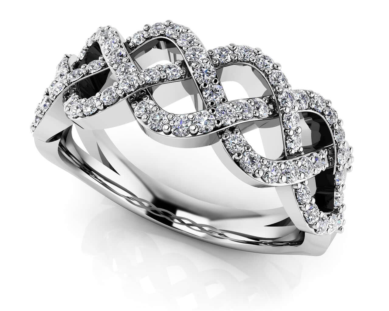 Braided Diamond Anniversary Ring Diamond  with 0.58 ct.(finished) 1.2mm