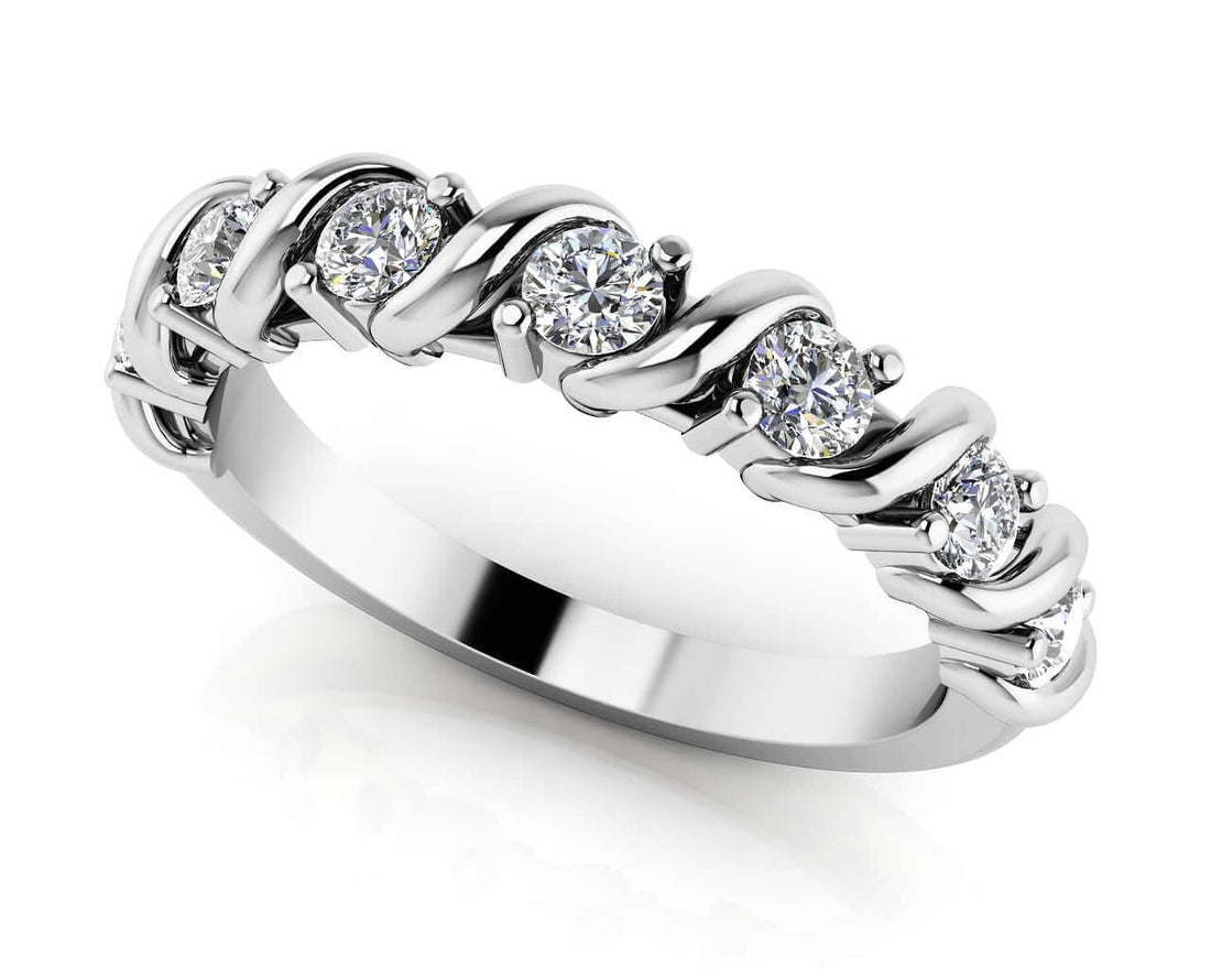 Swirl Diamond Anniversary Ring Lab-Grown Diamond  with 0.70 ct.(finished) 3.3mm