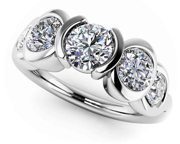 Modern Charm Diamond Ring Lab-Grown Diamond  with 1.42 ct.(finished) 3.4mm, 4.2mm, 5.2mm