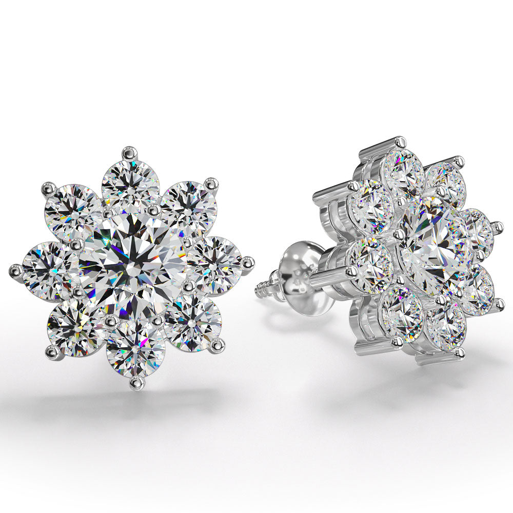 Radiant Elegance Stud Earrings Lab-Grown Diamond  with 2.28 ct.(finished) 2.75mm, 5mm