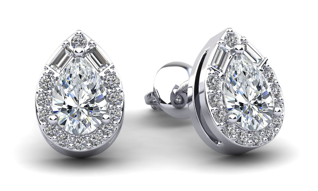 Pear Shape Diamond Dreams Stud Earrings Diamond  with 0.79 ct.(finished)