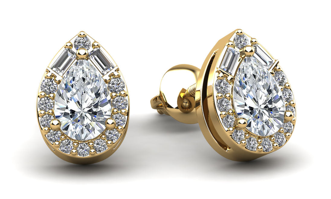 Pear Shape Diamond Dreams Stud Earrings Diamond  with 3.80 ct.(finished)