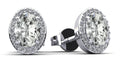 Halo Oval Diamond Stud Earrings Diamond  with 2.20 ct. (2X1.00 ct. center diamonds)