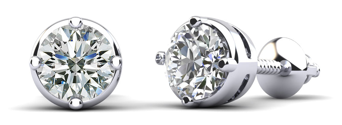 Prismatic Diamond Stud Earrings Diamond  with 1.00 ct.(finished) 4mm