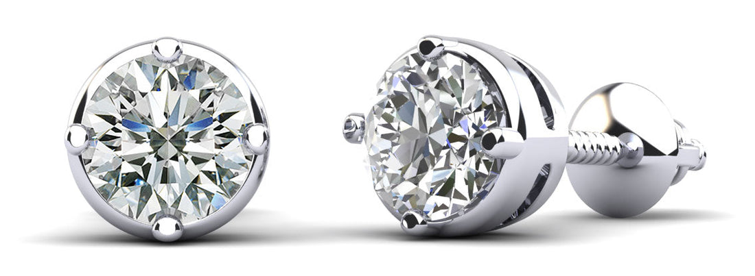 Prismatic Diamond Stud Earrings Lab-Grown Diamond  with 2.00 ct.(finished) 5mm