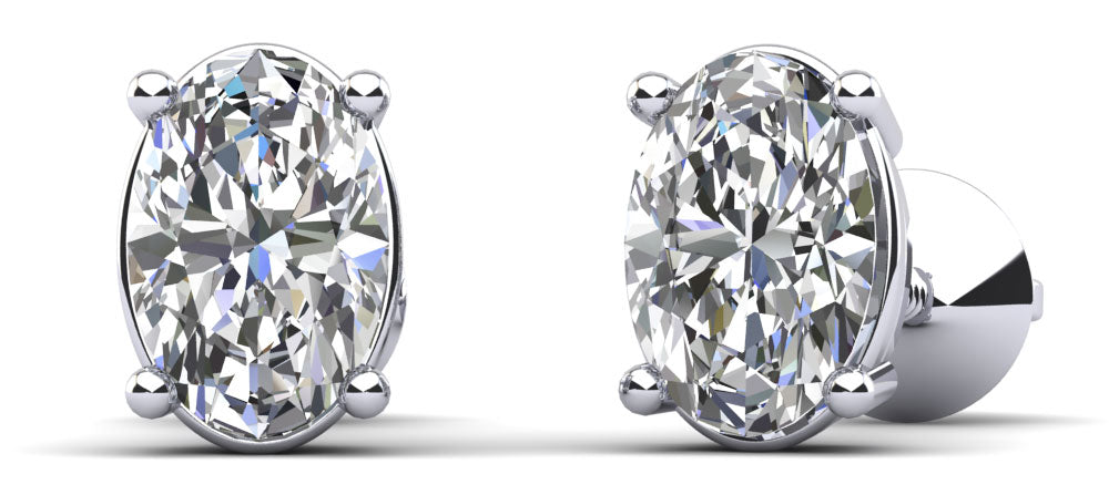 Oval Opulence Diamond Stud Earrings Diamond  with 0.66 ct.(finished) 5x3mm