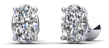 Oval Opulence Diamond Stud Earrings Lab-Grown Diamond  with 2.00 ct.(finished) 7x5mm