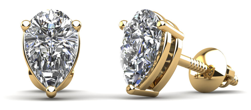 Radiant Romance Pear Shaped Stud Earrings Lab-Grown Diamond  with 2.00 ct.(finished) 8.5x5.5mm