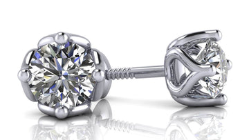 Tulip Diamond Stud Earrings Diamond  with 0.32 ct.(finished) 3.5mm