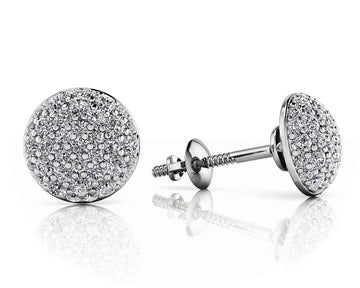 Pave Set Diamond Earrings Lab-Grown Diamond  with 0.51 ct.(finished) 1mm, 1.1mm, 1.3mm