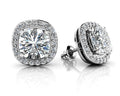 Ravishing Cushion Cut Diamond Studs Lab-Grown Diamond  with 2.28 ct. (2X1.00 ct. center diamonds)