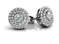 Surrounded By Diamonds Designer Stud Earrings Lab-Grown Diamond  with 1.09 ct. (2X0.35 ct. center diamonds)